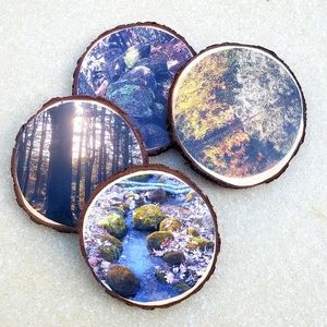 Wood photo coasters